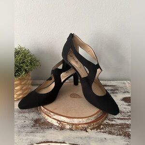 ✨SOLD✨LifeStride Flex Shoes Womens 11 W Giovanna Strappy Black Heels Pointed Toe